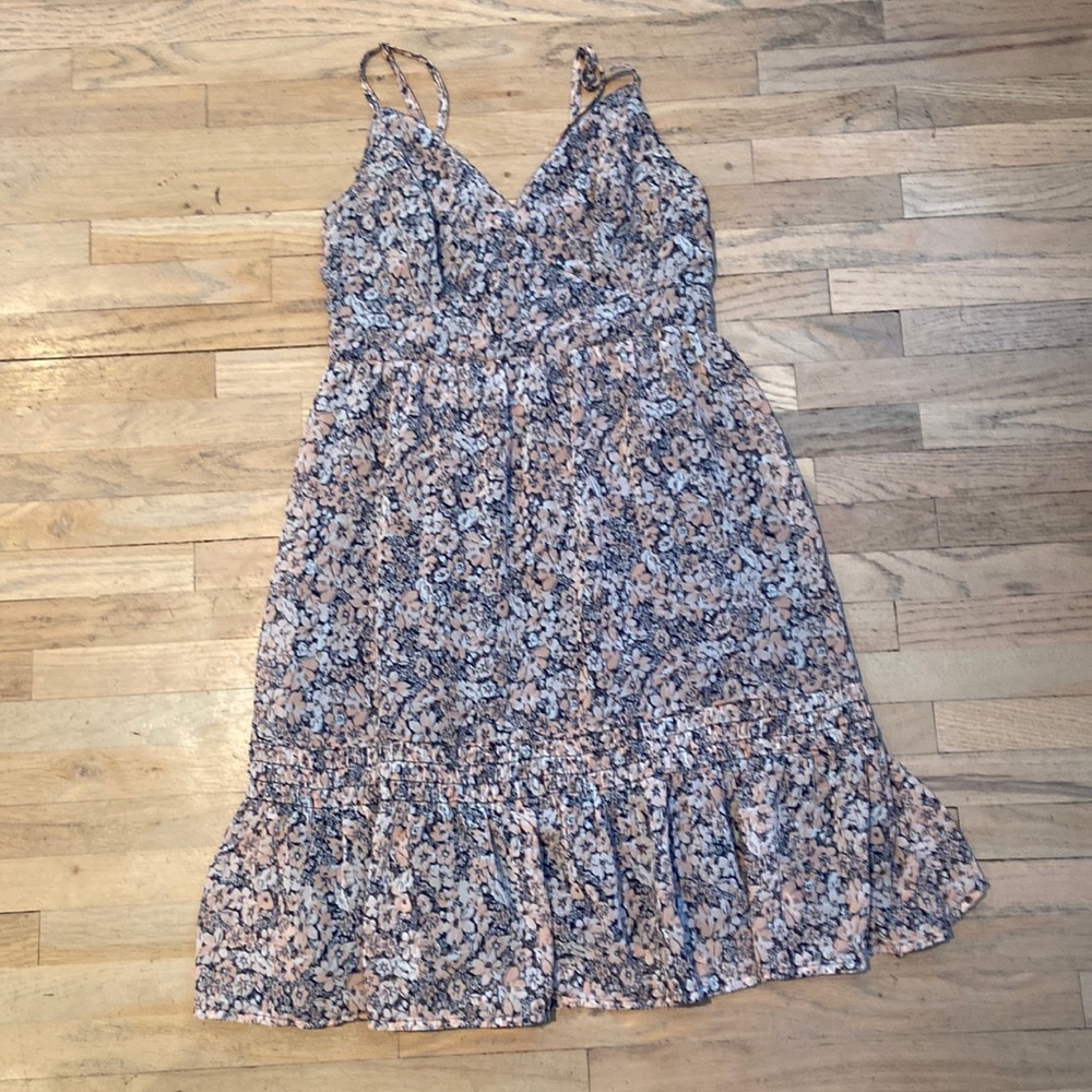 Peach, white, black, dress, Hollister, size small